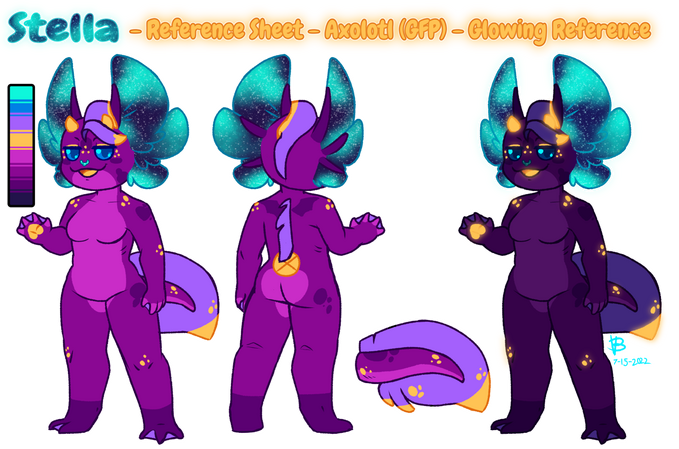 Stella Axolotl Ref Sheet (Transparent)